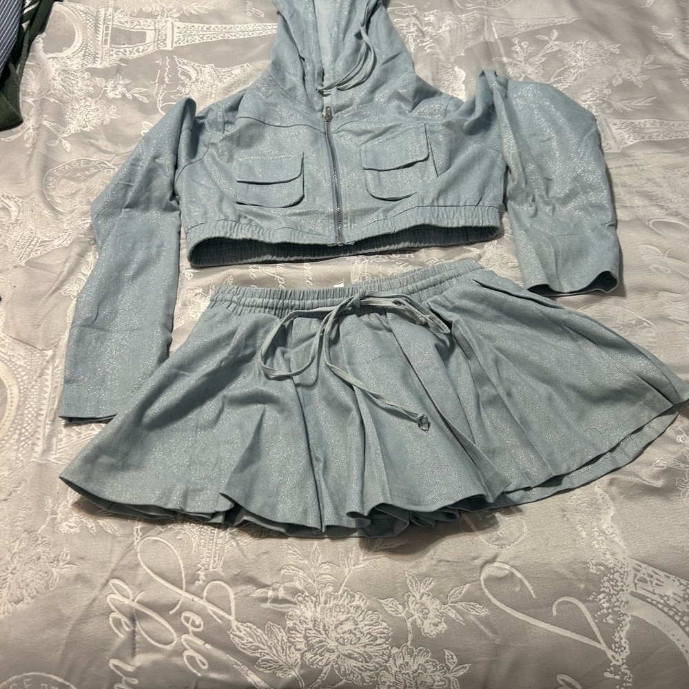 Hot & Delicious Shimmering Blue Hoodie set